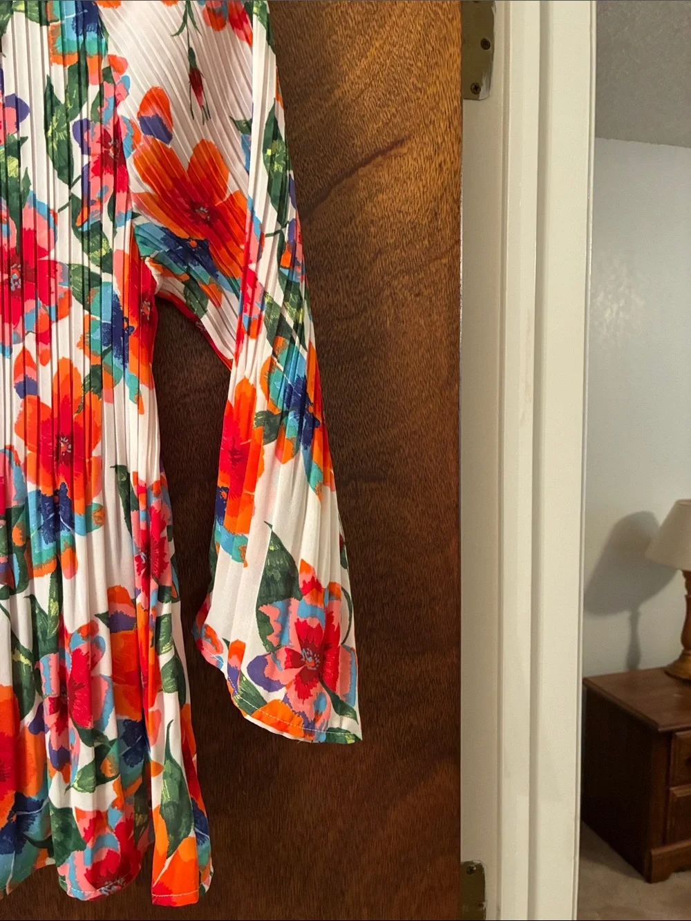 Sunny Leigh floral orange green mixed color blouse